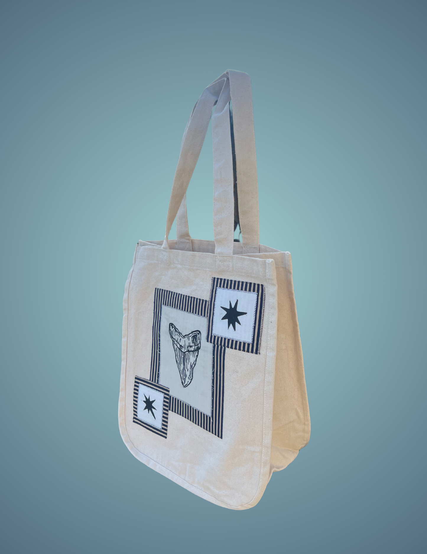 Printed Shark Tooth Patch - Tote Bag