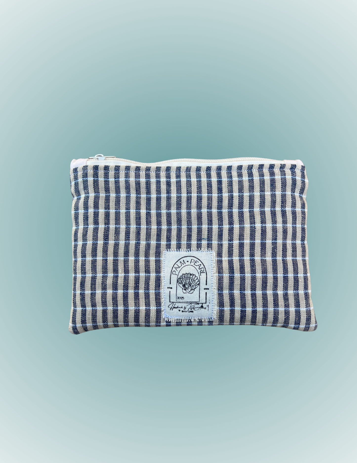 Harbor Plaid - Medium Zip Pouch with Bow