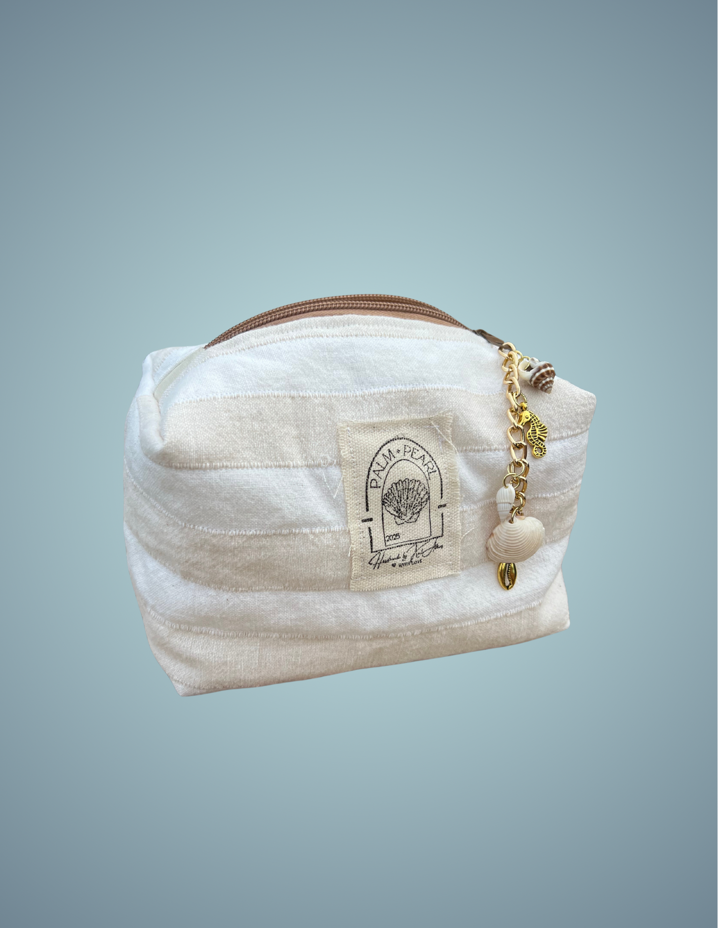 Sun, Sand, and Stripes - Large Boxy Zip Pouch